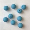 Pyöreä silikonihelmi 15 mm 10 kpl Sininen