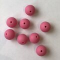 Pyöreä silikonihelmi 15 mm 10 kpl Kirkas pinkki