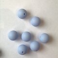 Pyöreä silikonihelmi 15 mm 10 kpl Vaaleansininen
