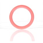 Värikäs tuttirengas 29 mm Läpikuultava punainen