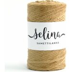 Lankava Selina-samettilanka 200 m rulla 3 beige