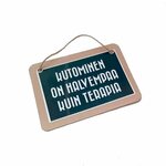 Kutominen on halvempaa kuin terapia - kyltti Musta