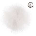 Tekoturkistupsu 11 cm nappikiinnityksellä 17252 blanc