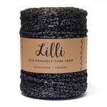 Lankava Lilli-ontelokude kimalteella 20H Musta+hopea