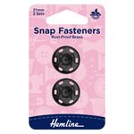 Hemline Ommeltava neppari 21 mm 2pc Musta