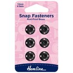 Hemline Ommeltava neppari 13 mm 6pc Musta