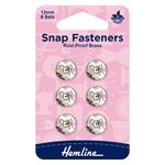 Hemline Ommeltava neppari 13 mm 6pc Niklattu