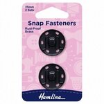 Hemline Ommeltava neppari 25 mm 2pc Musta
