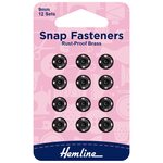 Hemline Ommeltava neppari 9 mm 12 pc Musta