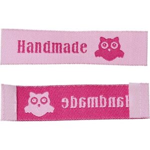 Handmade kangasmerkki 10 kpl, pöllö, Vaaleanpunainen