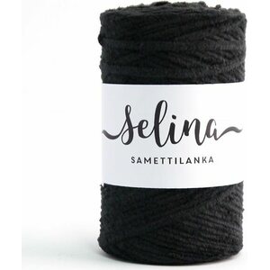 Lankava Selina-samettilanka 200 m rulla, 2 musta