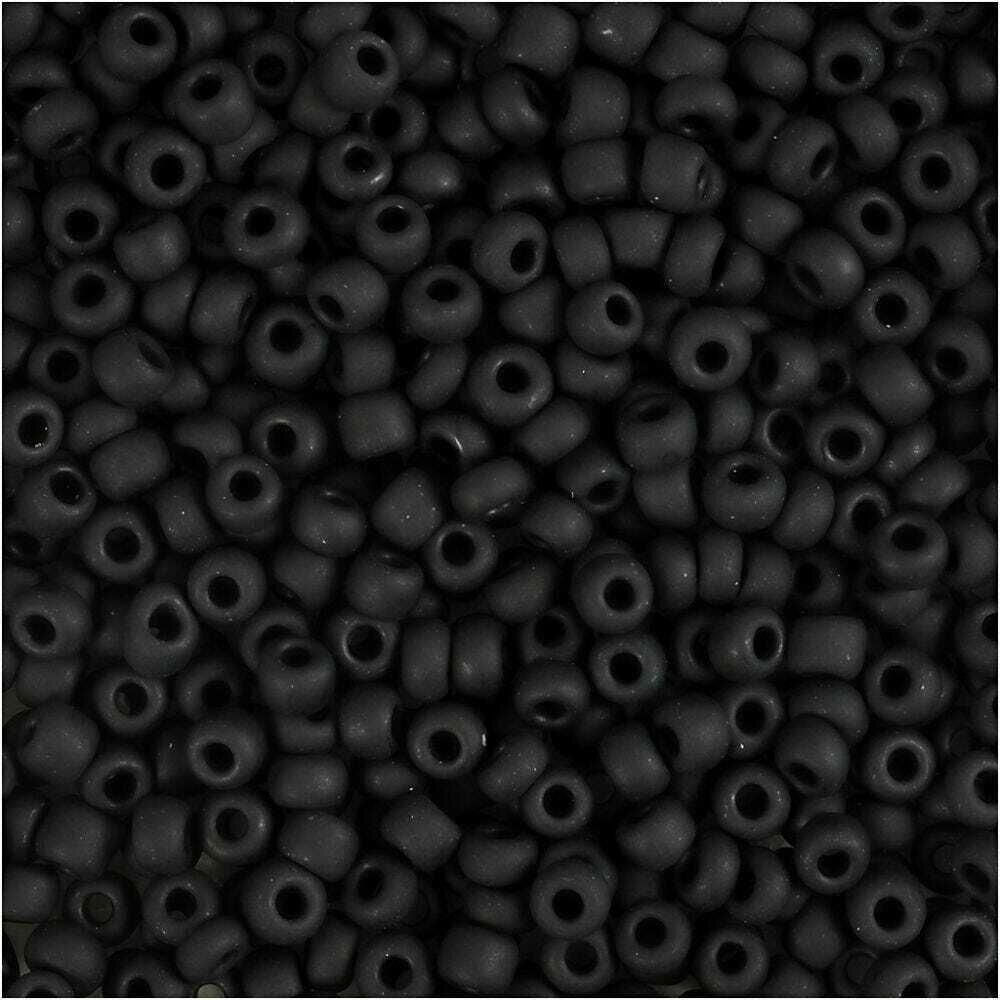 Rocaille-siemenhelmet 3 mm 25 g Huurrettu musta 682291