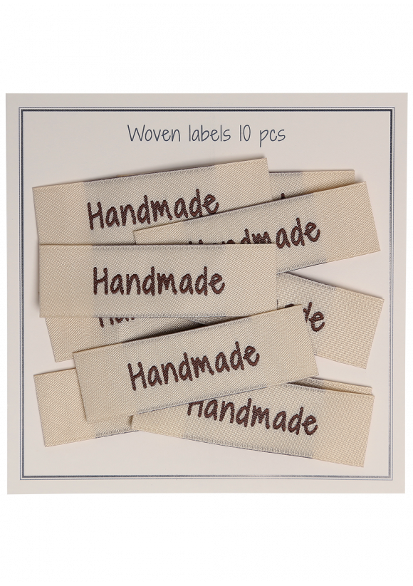 Handmade kangasmerkki 50x15 mm Beige 16147