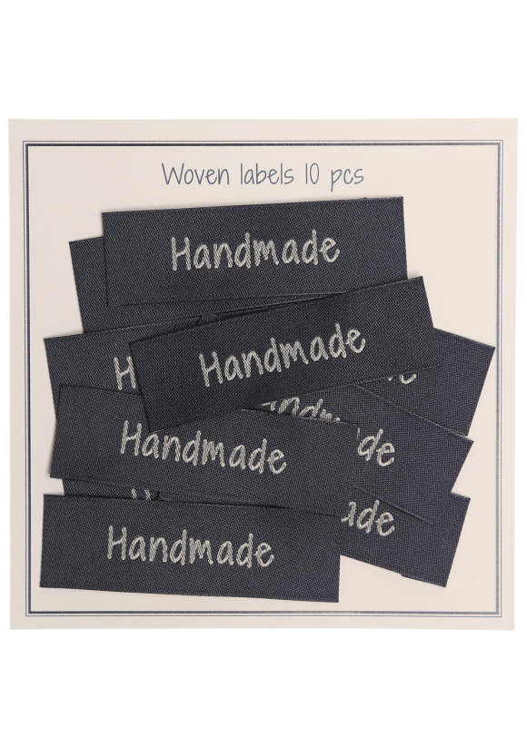 Handmade kangasmerkki 50x15 mm Harmaa 16149