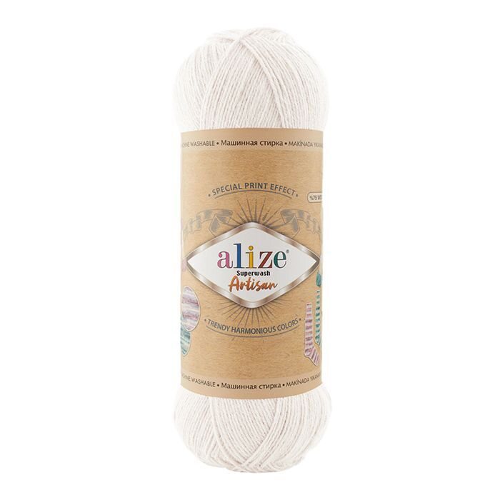 Alize Superwash Artisan -sukkalanka 0055 vit