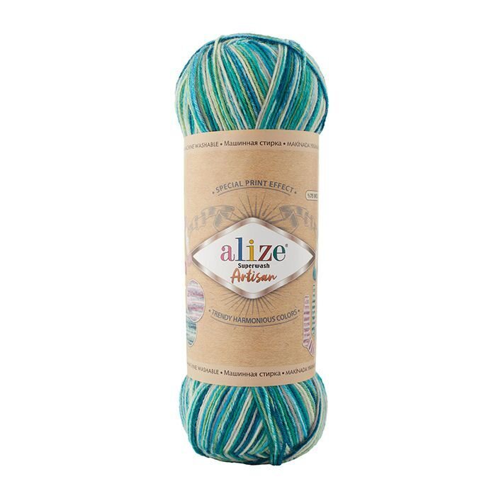 Alize Superwash Artisan -sukkalanka 9001 kirjava Blågrön