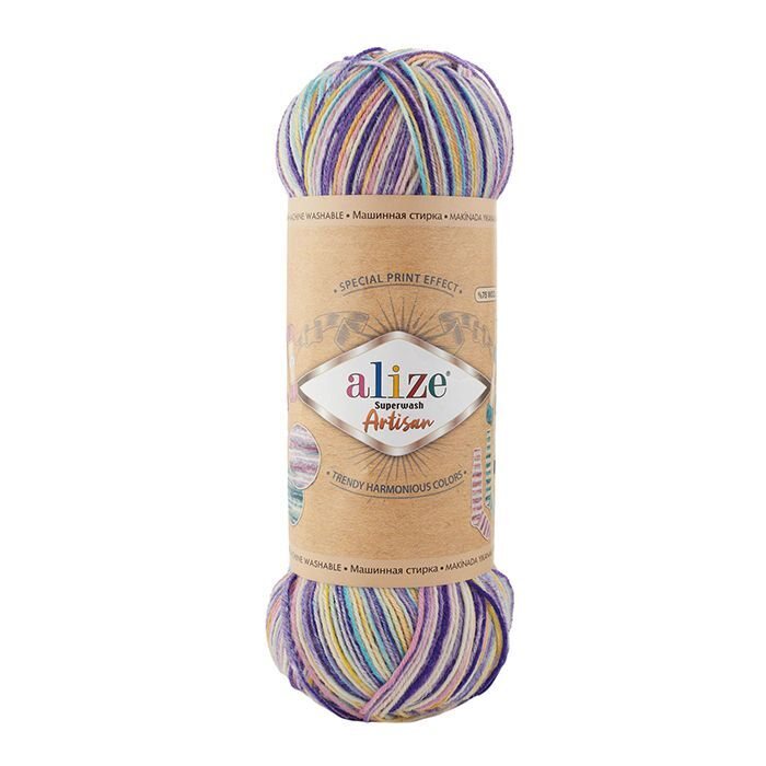 Alize Superwash Artisan -sukkalanka 9003 kirjava lila