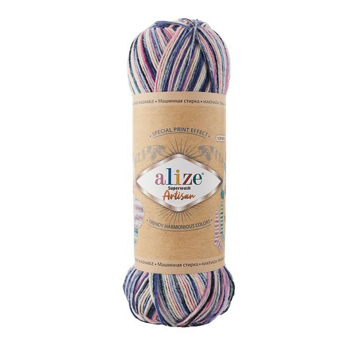 Alize Superwash Artisan -sukkalanka 9004 kirjava blå