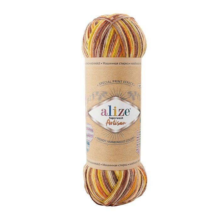 Alize Superwash Artisan -sukkalanka 9006 kirjava brun