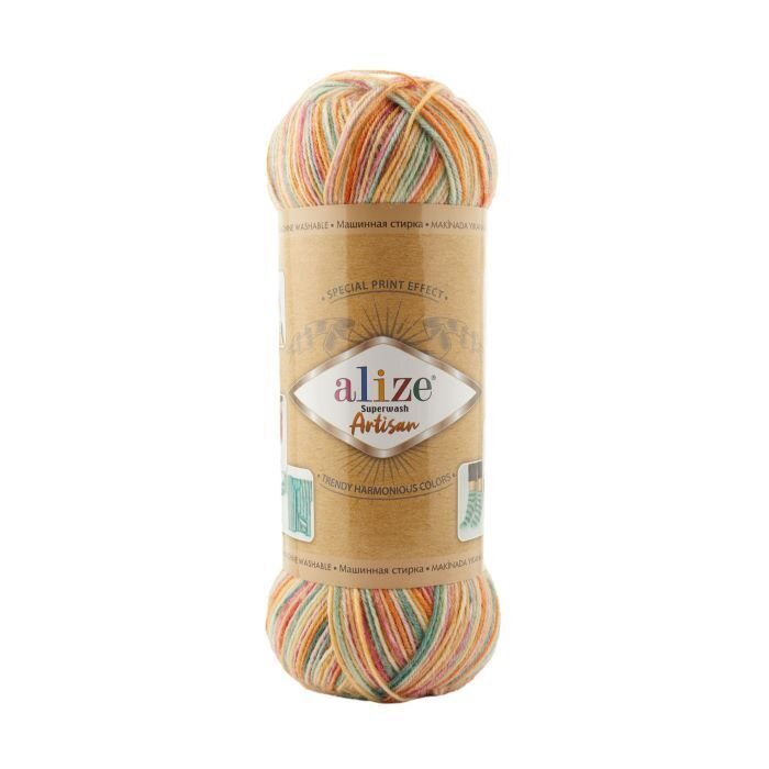 Alize Superwash Artisan -sukkalanka 9012 kirjava aprikoosi