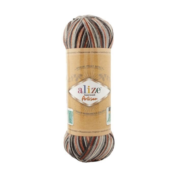 Alize Superwash Artisan -sukkalanka 9013 kirjava Lakrits