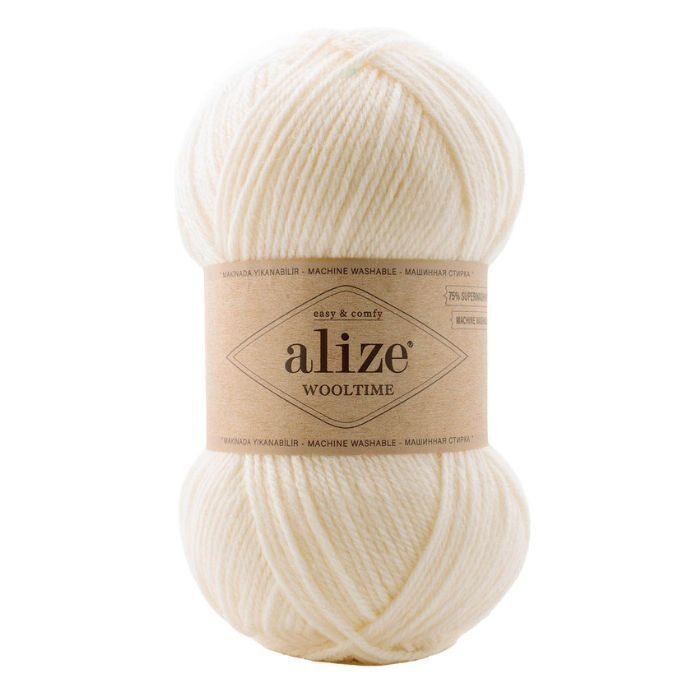 Alize Wooltime -sukkalanka 001 Cream