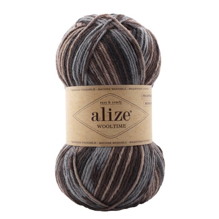 Alize Wooltime -sukkalanka 11015 kirjava brown