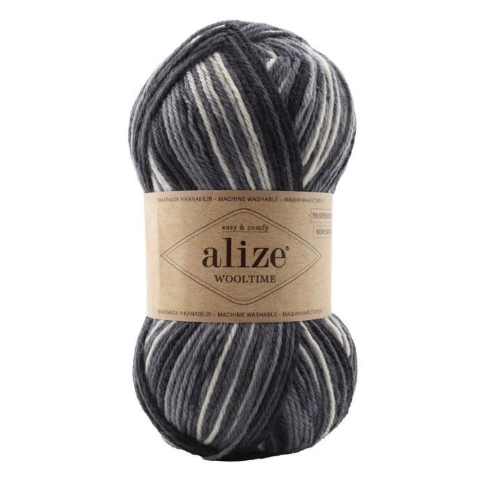 Alize Wooltime -sukkalanka 11016 kirjava grey