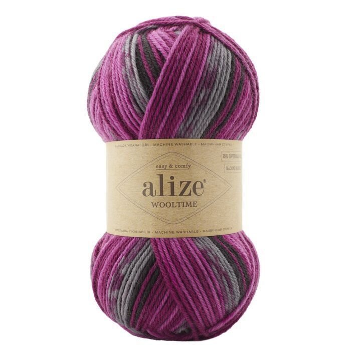 Alize Wooltime -sukkalanka 11018 kirjava Fuchsia