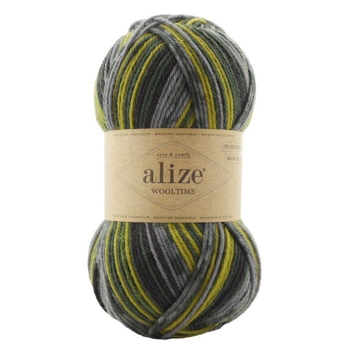 Alize Wooltime -sukkalanka 11019 kirjava lime