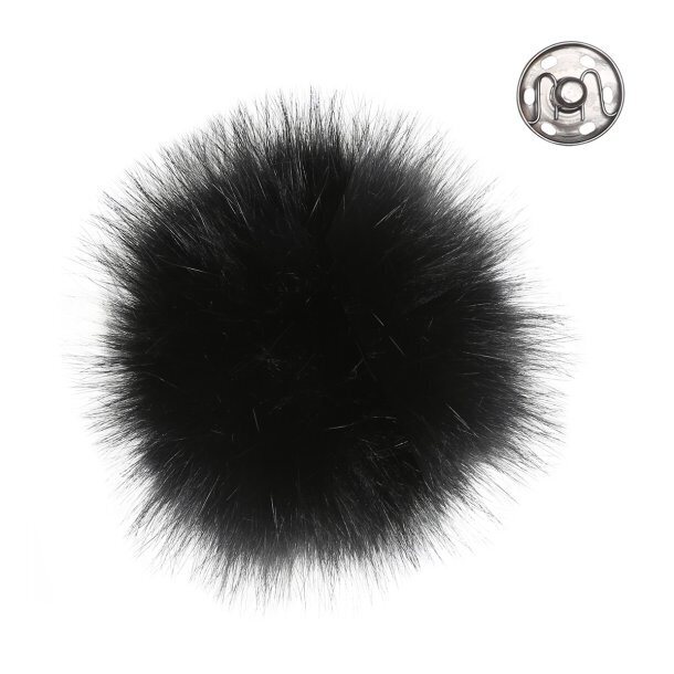 Tekoturkistupsu 11 cm nappikiinnityksellä 17251 schwarz