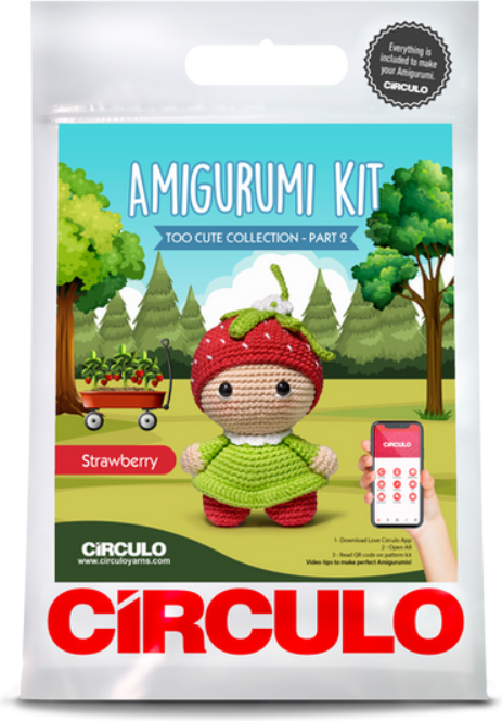 Circulo Liian söpöt - amigurumipakkaus Mansikka