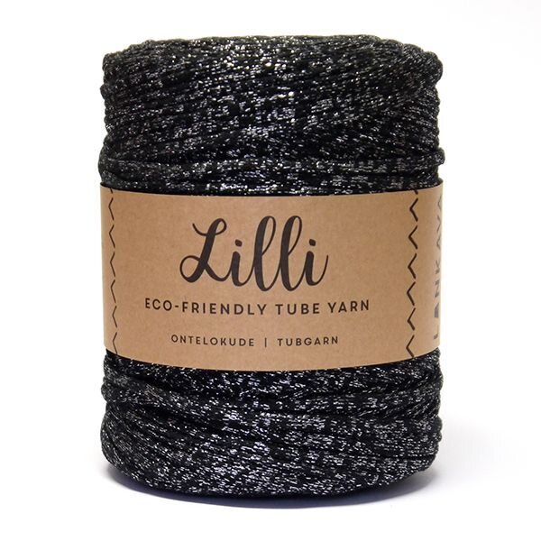 Lankava Lilli-ontelokude kimalteella 20H Musta+hopea
