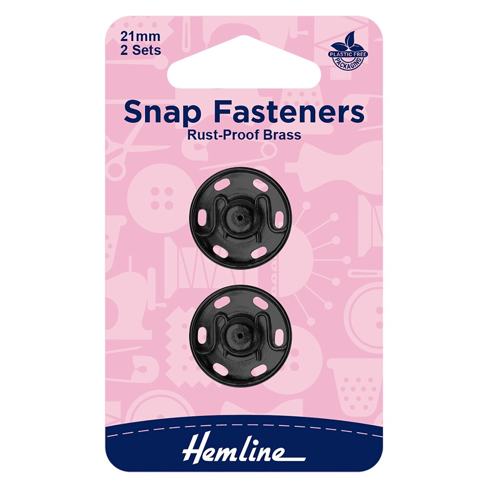 Hemline Ommeltava neppari 21 mm 2unité Musta