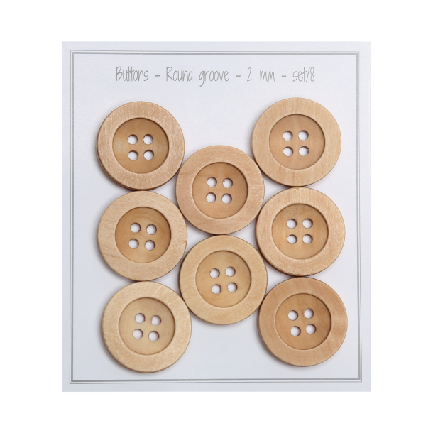 Puunappi "natural" 21 mm - 8 kpl