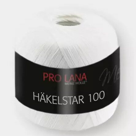 Pro Lana Häkelstar 100 01 valkoinen