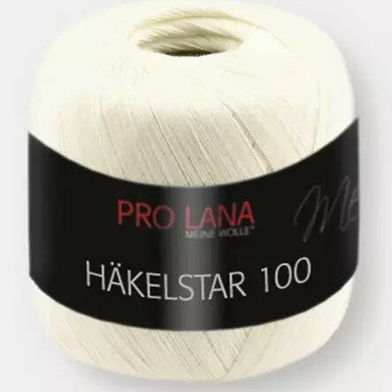 Pro Lana Häkelstar 100 02 luonnonvalkoinen