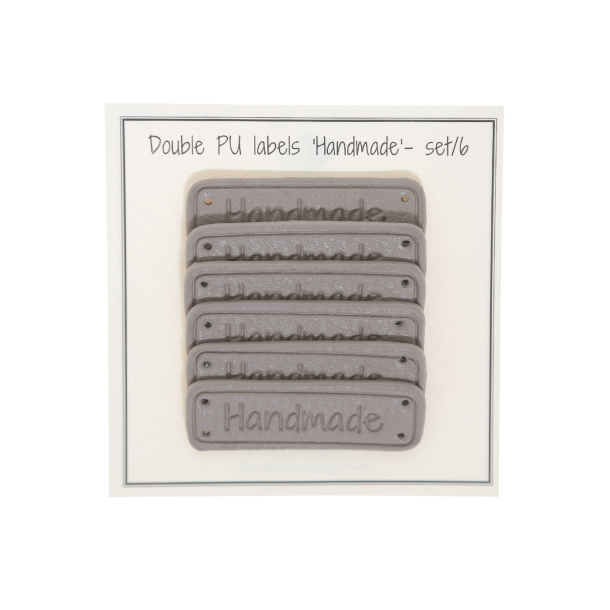 Keinonahka Handmade-merkki 6 kpl Harmaa