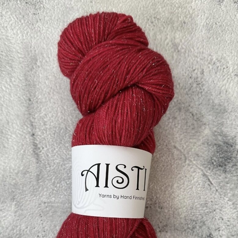 Hand Finnished Aisti ohut sukka 100 g / 400 Kimalle Granaattiomena