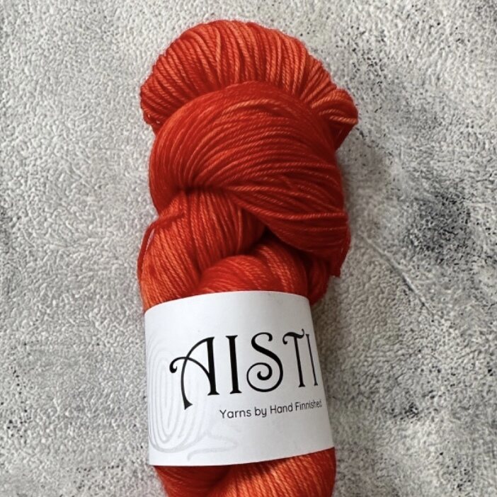 Hand Finnished Aisti ohut sukka 100 g / 400 Kimalle Veriappelsiini