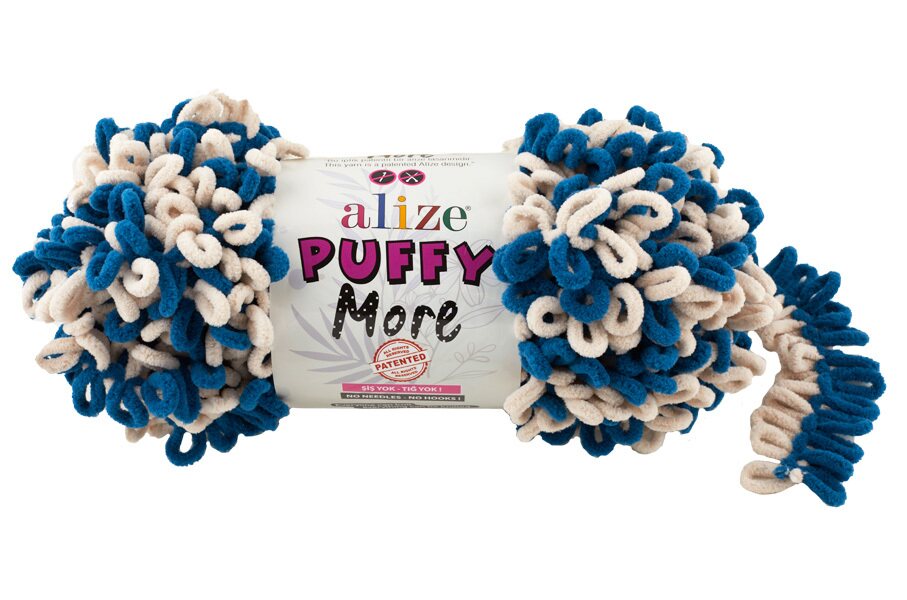 Alize Puffy more 6263 vaalean beige/sininen