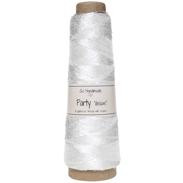 Party "deluxe" paljettilanka 18172 bianco