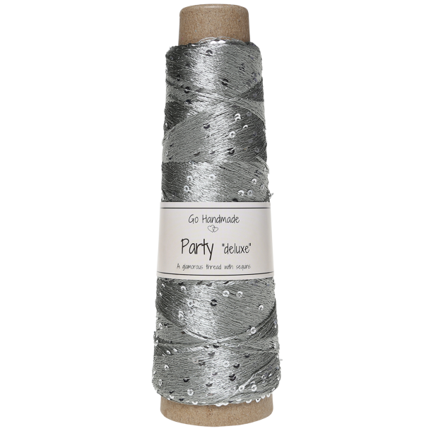 Party "deluxe" paljettilanka 18174 argento