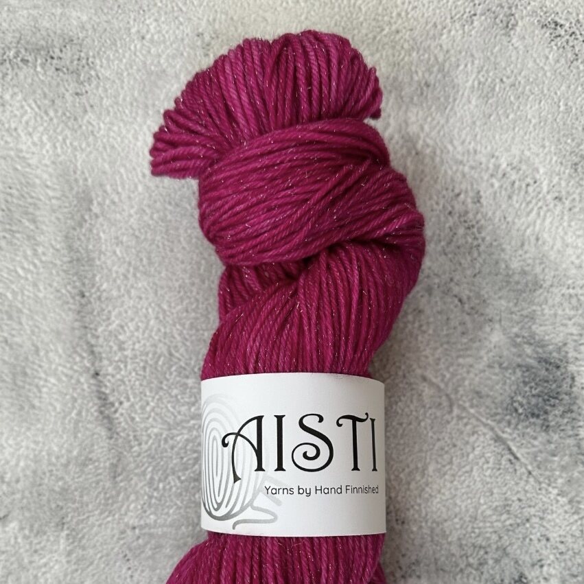 Hand Finnished Aisti paksu kimallesukka, 100 g / 225 m Vadelma