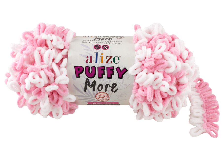 Alize Puffy more 6267 pinkki/valkoinen