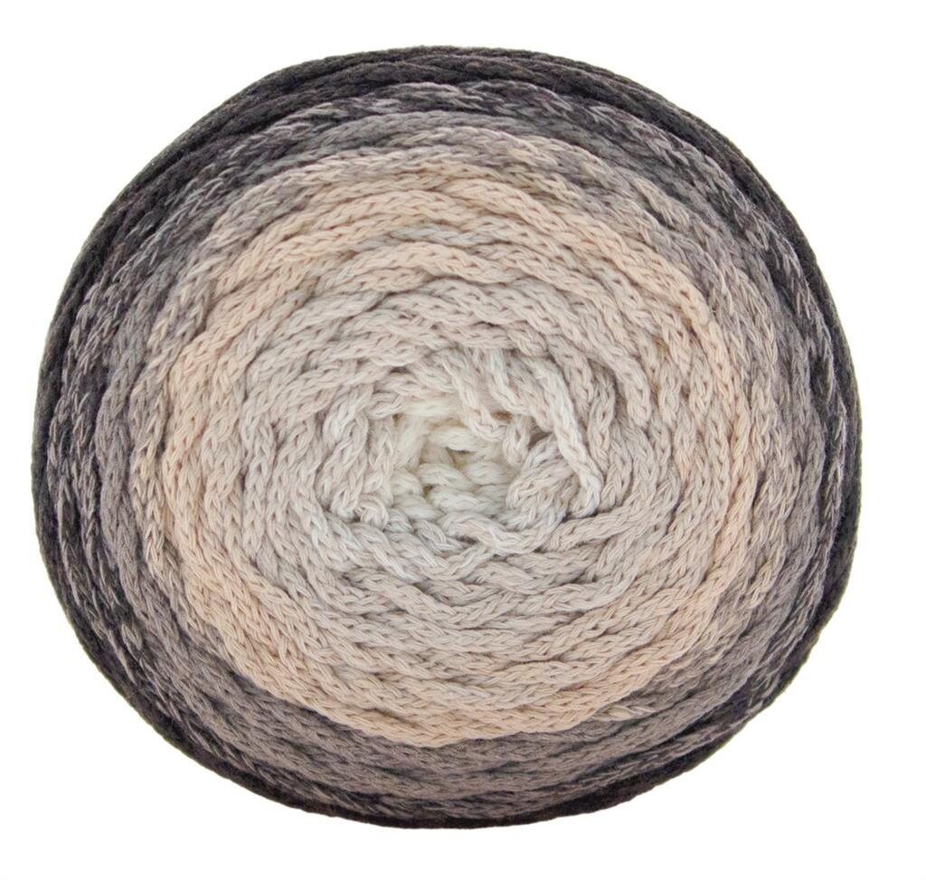 Macramé Cake Ball - kierrätyspuuvillalanka 04 harmaa-beige-valkoinen