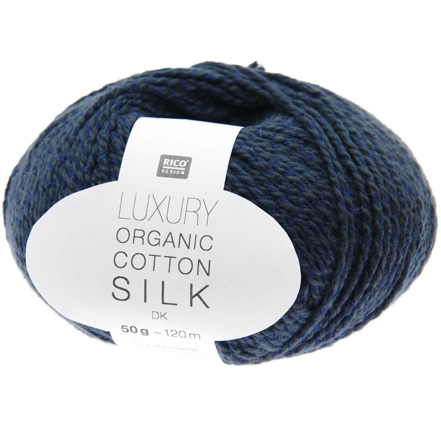 Rico Luxury organic cotton silk DK 08 tummansininen