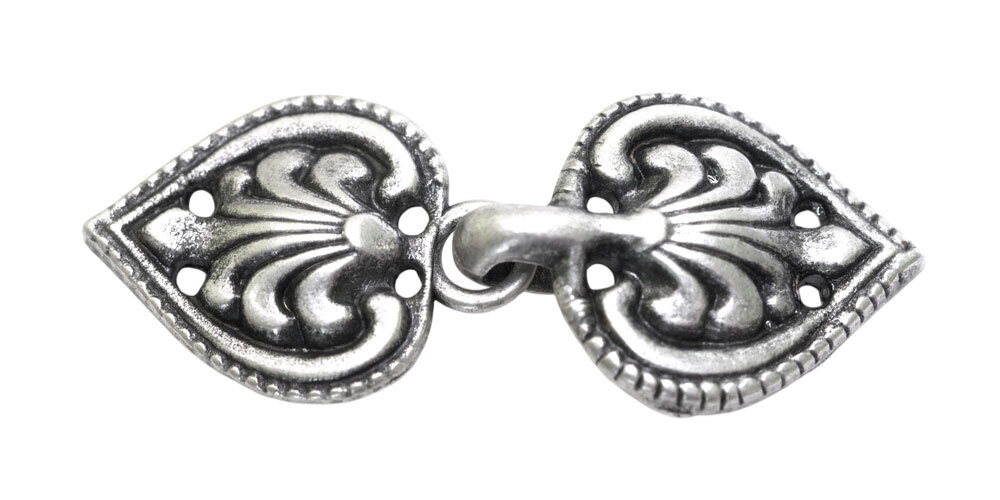 15x50 mm metallihakanen ”sydän” Hopea