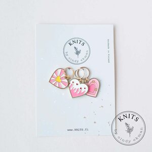 KNITS Sydämet -silmukkamerkit 3 uds