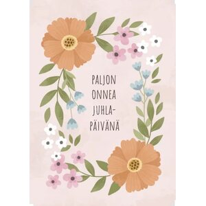 Onnittelukortti Persikkakukat